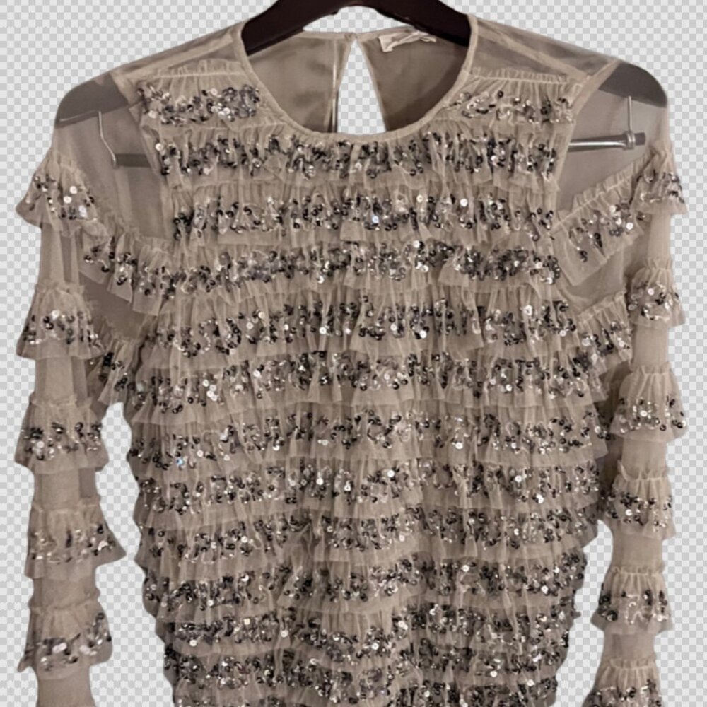 Mint Condition - Anthropologie LETMEBE sequin blouse